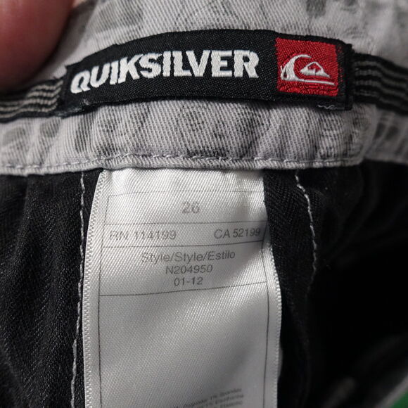 QUIKSILVER GREY CARTOON FACES FLAT FRONT SHORTS SIZE 26 - Picture 8 of 8
